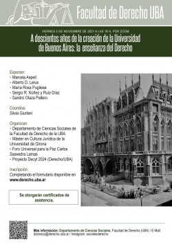 A doscientos años de la creación de la Universidad de Buenos Aires: la enseñanza del Derecho