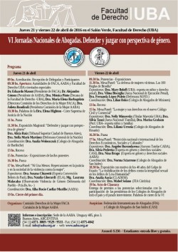 VI Jornadas Nacionales de Abogadas. Defender y juzgar con perspectiva de género