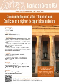 Ciclo de disertaciones sobre tributación local. Conflictos en el régimen de coparticipación federal