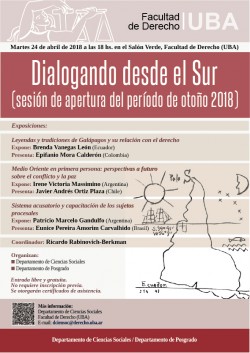 Ciclo "Dialogando desde el sur" (sesión de apertura del período de otoño 2018)