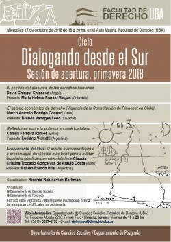 Ciclo "Dialogando desde el Sur". Sesión de apertura, primavera 2018