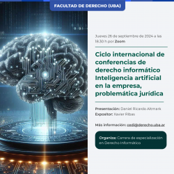 Ciclo internacional de conferencias de derecho informático. Inteligencia artificial en la empresa, problemática jurídica