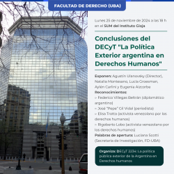 Conclusiones del DECyT "La Política Exterior argentina en Derechos Humanos"