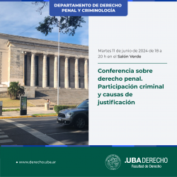 Conferencia sobre derecho penal. Participación criminal y causas de justificación