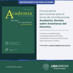 Convocatoria permanente para el envío de contribuciones. Academia. Revista sobre Enseñanza del Derecho