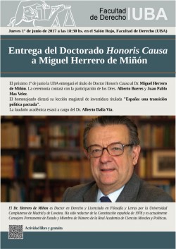 Entrega del Doctorado <i>Honoris Causa</i> a Miguel Herrero de Miñón