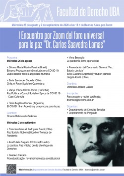 I Encuentro por Zoom del foro universal para la paz "Dr. Carlos Saavedra Lamas"