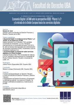 IV Jornada de Derecho Internacional Tributario: "Economía Digital: LATAM ante la perspectiva OCDE -Pilares 1 y 2- y la mirada de la Unión Europea hacia los servicios digitales"