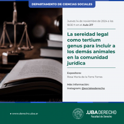 La sereidad legal como tertium genus para incluir a los demás animales en la comunidad jurídica