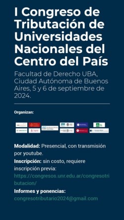 Primer Congreso de Tributación de Universidades Nacionales del Centro del País