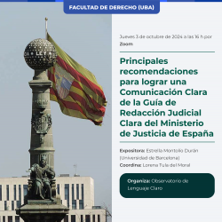 Principales recomendaciones para lograr una Comunicación Clara de la Guía de Redacción Judicial Clara del Ministerio de Justicia de  España