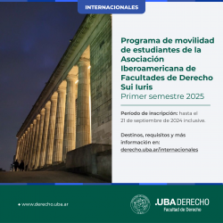 Programa de movilidad de estudiantes de la Asociación Iberoamericana de Facultades de Derecho Sui Iuris - Primer semestre 2025