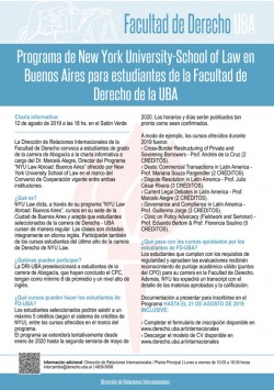 Programa de New York University-School of Law en Buenos Aires para estudiantes de la Facultad de Derecho de la UBA