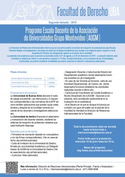 Programa Escala Docente de la Asociación de Universidades Grupo Montevideo (AUGM). Segundo llamado - 2019