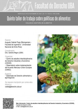 Quinto taller de trabajo sobre políticas de alimentos: Vigilancia sanitaria de alimentos