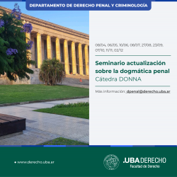 Seminario actualización sobre la dogmática penal - Cátedra DONNA