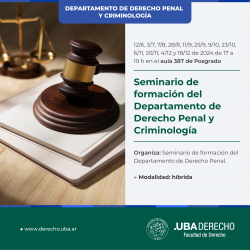 Seminario de formación del Departamento de Derecho Penal y Criminología