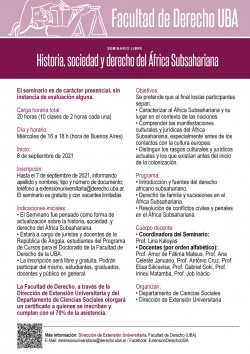 Seminario libre "Historia, sociedad y derecho del África Subsahariana"