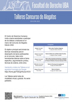 Talleres Concurso de Alegatos - Edición 2022