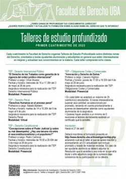 Talleres de Estudio Profundizado - Primer Cuatrimestre de 2023