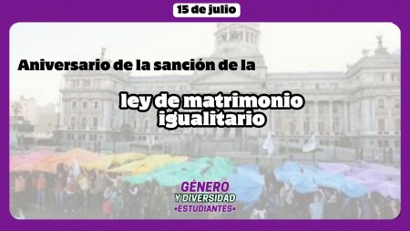 Aniversario de la sanción de la Ley de Matrimonio Igualitario en  Argentina