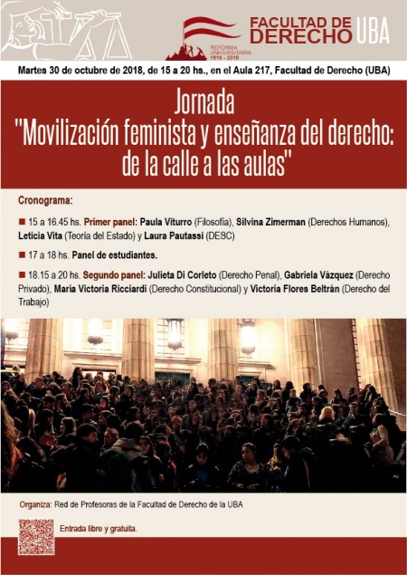 Convocamos al evento: "Movilización feminista y enseñanza del Derecho: de la calle a las aulas"