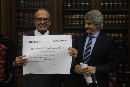 Entrega del Doctorado Honoris Causa de la Universidad de Buenos Aires a Gilmar Ferreira Mendes