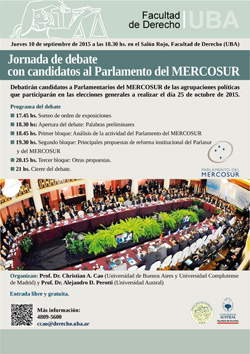 Jornada de debate con candidatos al Parlamento del MERCOSUR