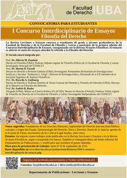 I Concurso Interdisciplinario de Ensayos - Filosofía del Derecho