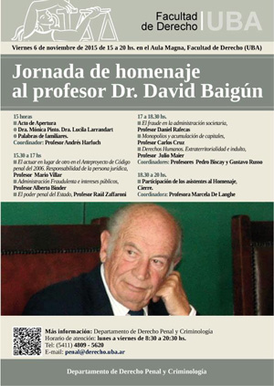 Jornada de Homenaje al Profesor Dr. David Baigún